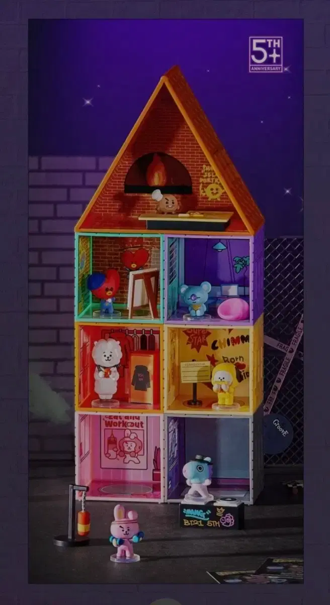 Limited Edition BT21 5th Anniversary Mini House Figure Set (Sealed